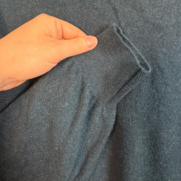 Ermenegildo Zegna Navy Premium Cashmere Fisherman's Sweater 1/4 Zip $1295 - Picture 5 of 9